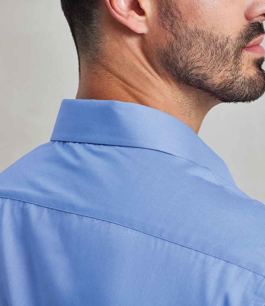 Premier Premier Short Sleeve Poplin Shirt Mid Blue