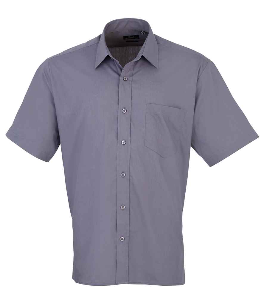 Premier Short Sleeve Poplin Shirt in Steel