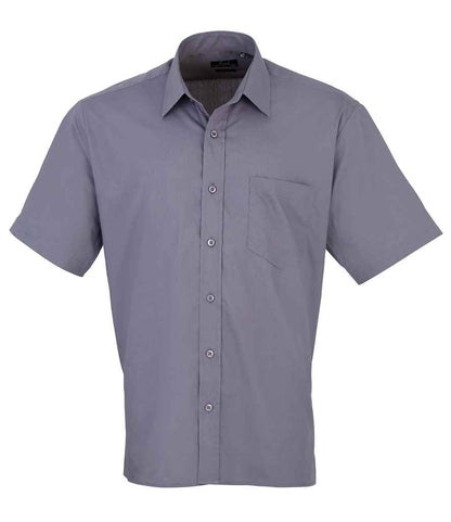 Premier Short Sleeve Poplin Shirt in Steel