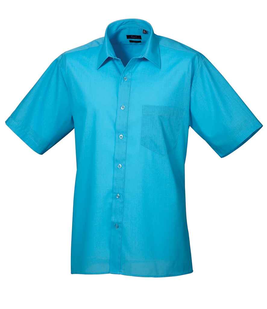 Premier Premier Short Sleeve Poplin Shirt Turquoise Blue