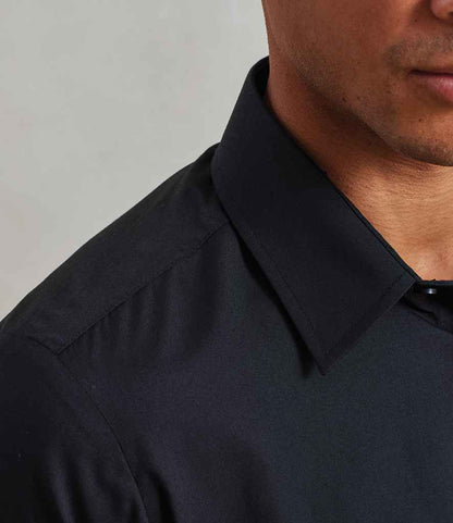 Premier Premier Long Sleeve Fitted Poplin Shirt Black
