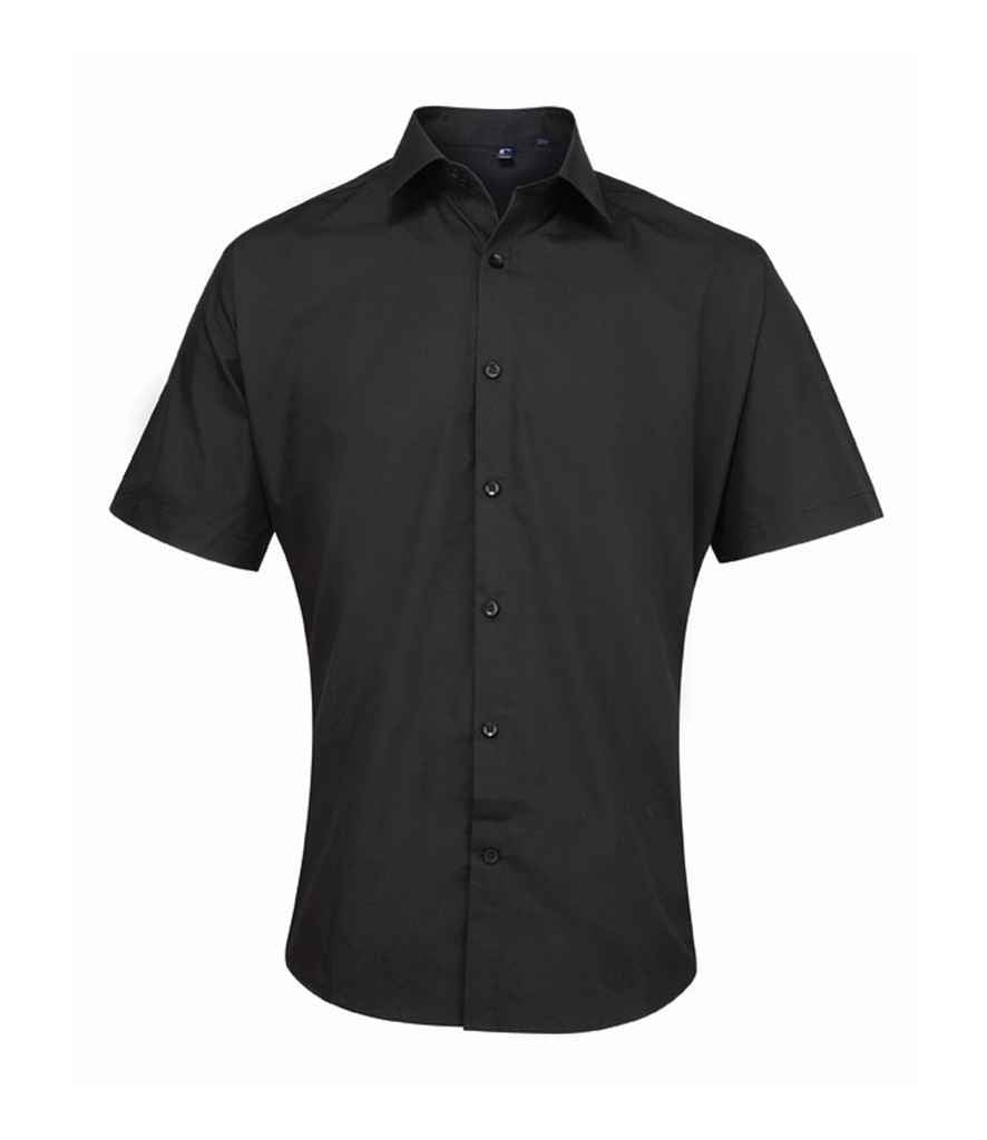 Premier Supreme Short Sleeve Poplin Shirt in Black