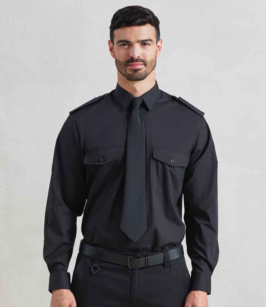 Premier Premier Long Sleeve Pilot Shirt Black