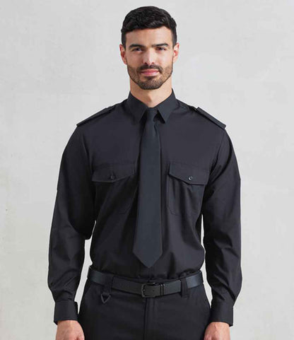 Premier Premier Long Sleeve Pilot Shirt Black