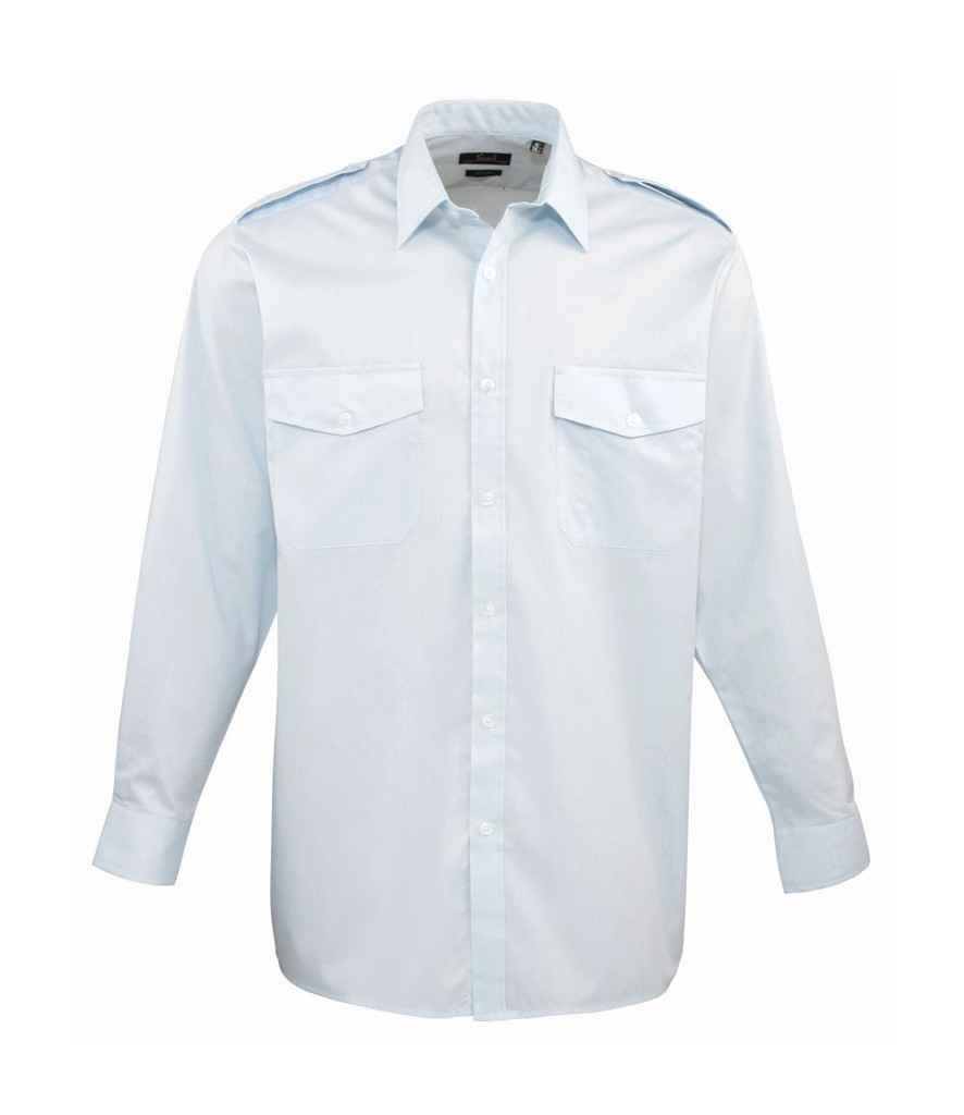 Premier Premier Long Sleeve Pilot Shirt Light Blue