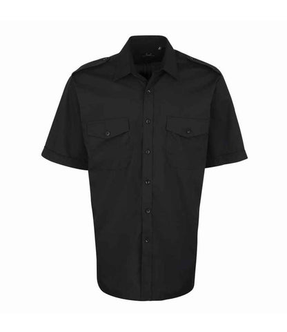 Premier Premier Short Sleeve Pilot Shirt Black