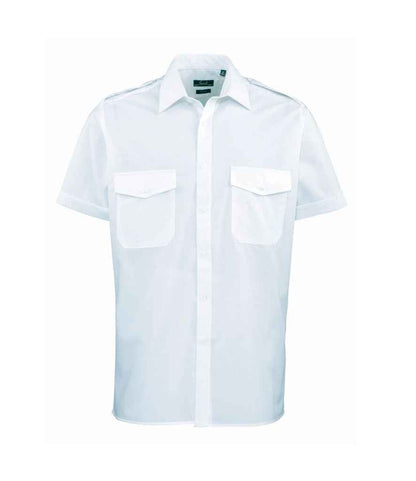 Premier Premier Short Sleeve Pilot Shirt Light Blue