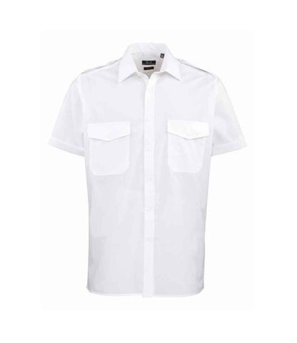 Premier Short Sleeve Pilot Shirt in White