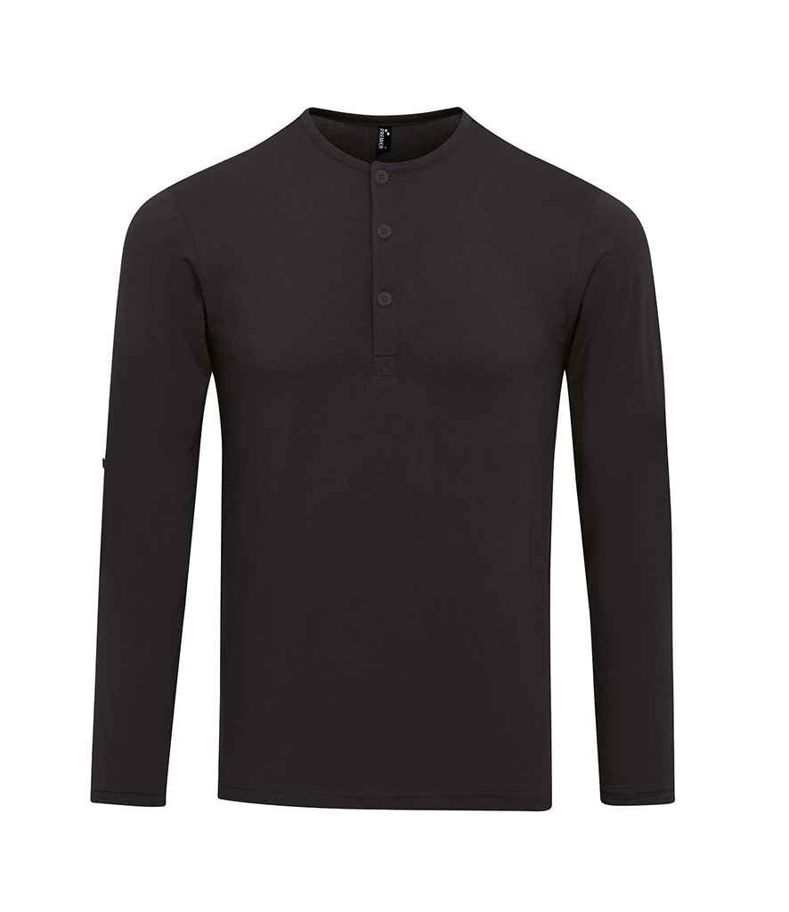 Premier Long John Roll Sleeve T-Shirt in Black