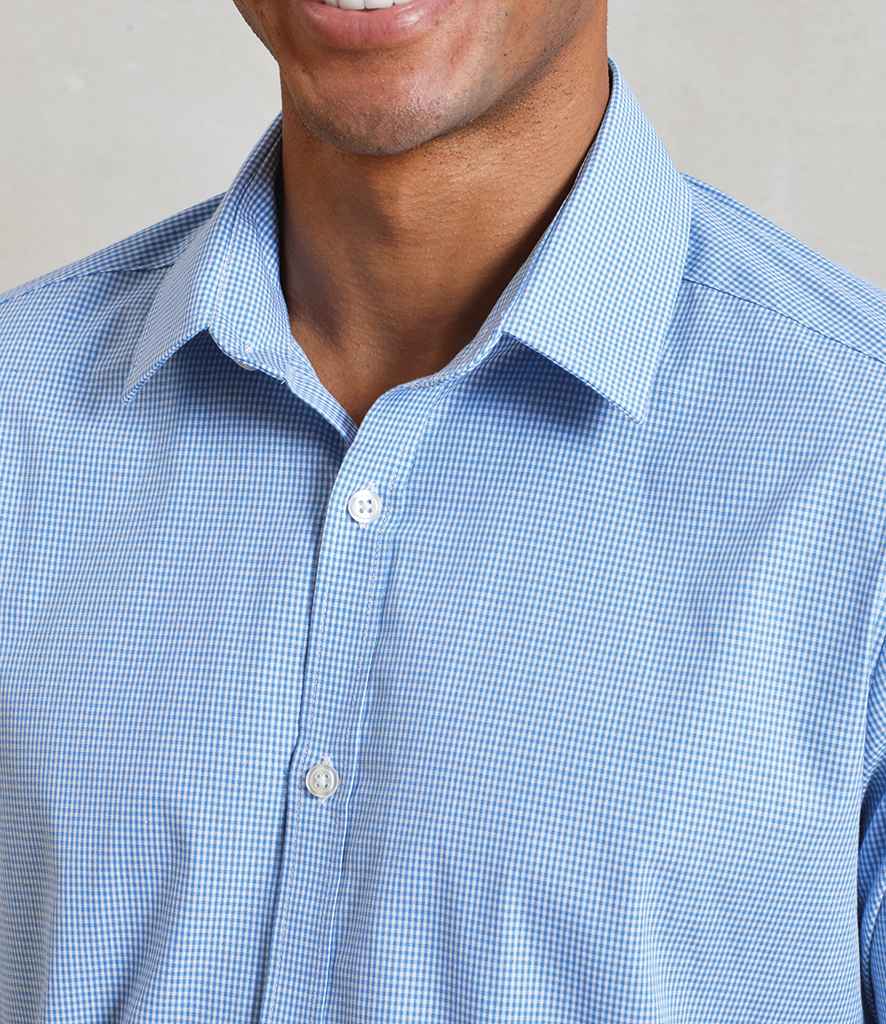 Premier Premier Gingham Long Sleeve Shirt Light Blue/White