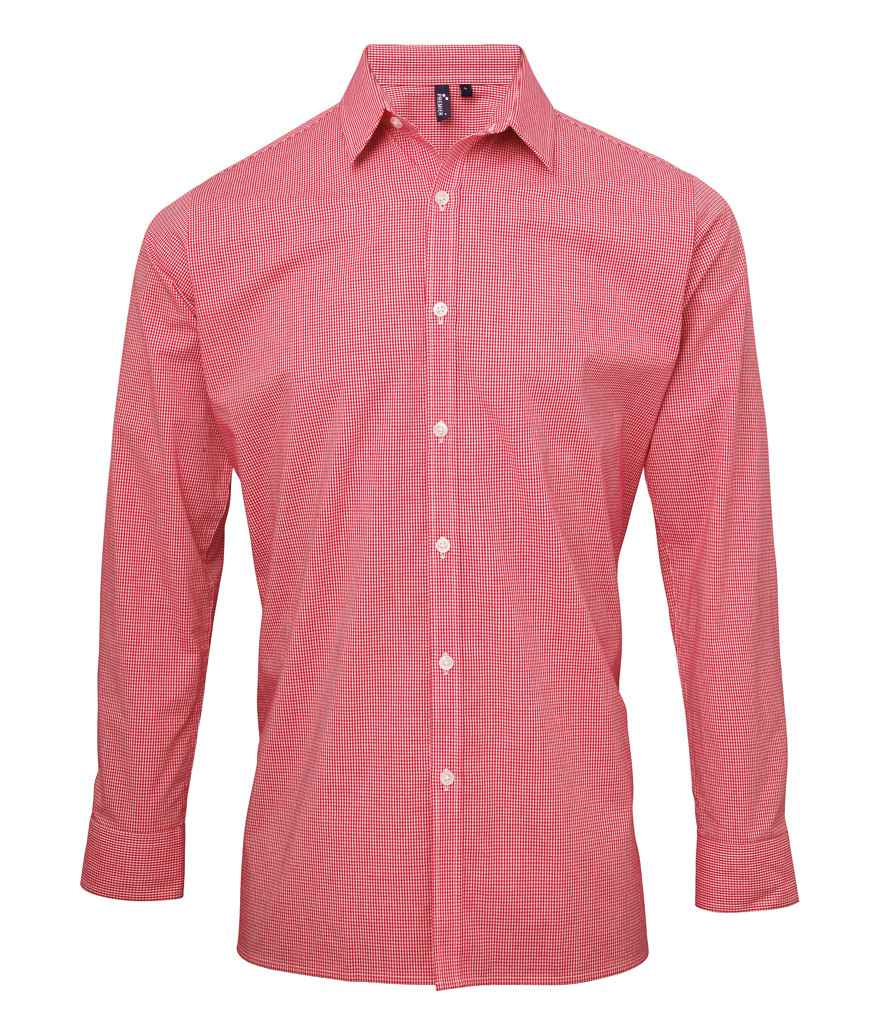 Premier Premier Gingham Long Sleeve Shirt Red/White