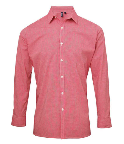 Premier Premier Gingham Long Sleeve Shirt Red/White