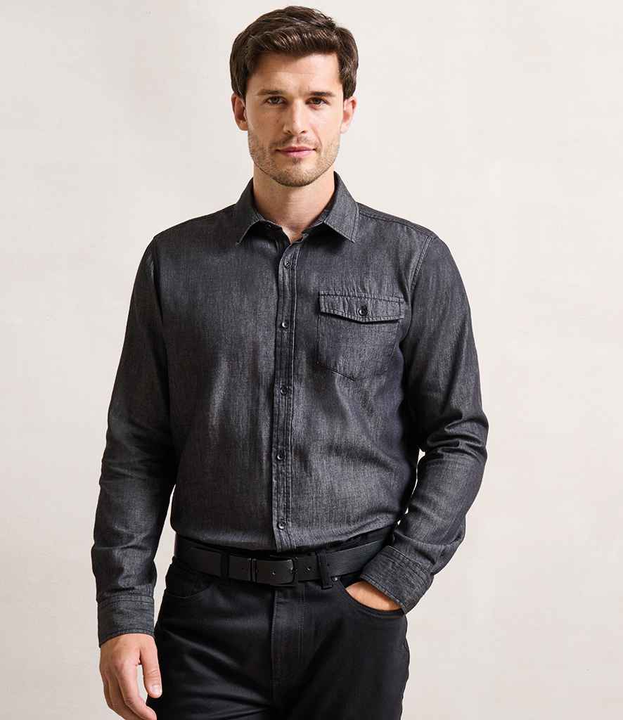 Premier Premier Jeans Stitch Denim Shirt Black Denim