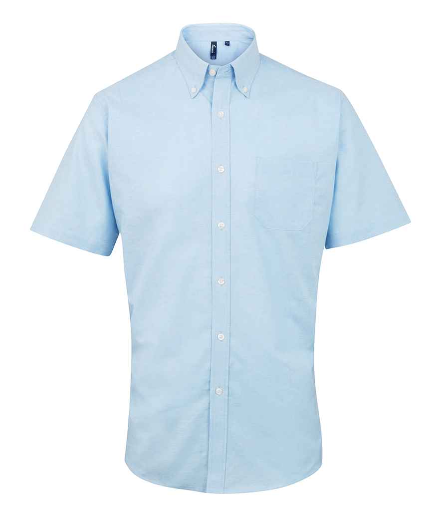 Premier Signature Short Sleeve Oxford Shirt in Light Blue