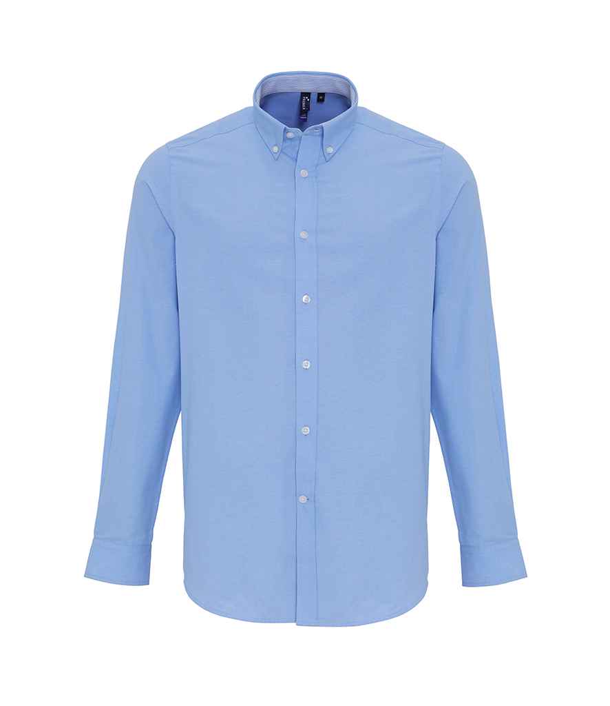 Premier Premier Long Sleeve Striped Oxford Shirt Oxford Blue