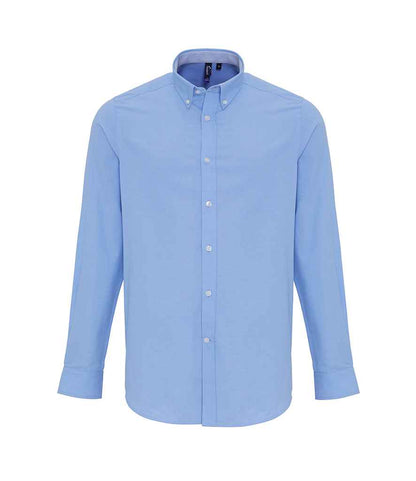 Premier Premier Long Sleeve Striped Oxford Shirt Oxford Blue