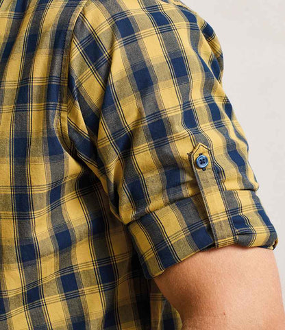 Premier Premier Mulligan Check Long Sleeve Shirt Camel/Navy