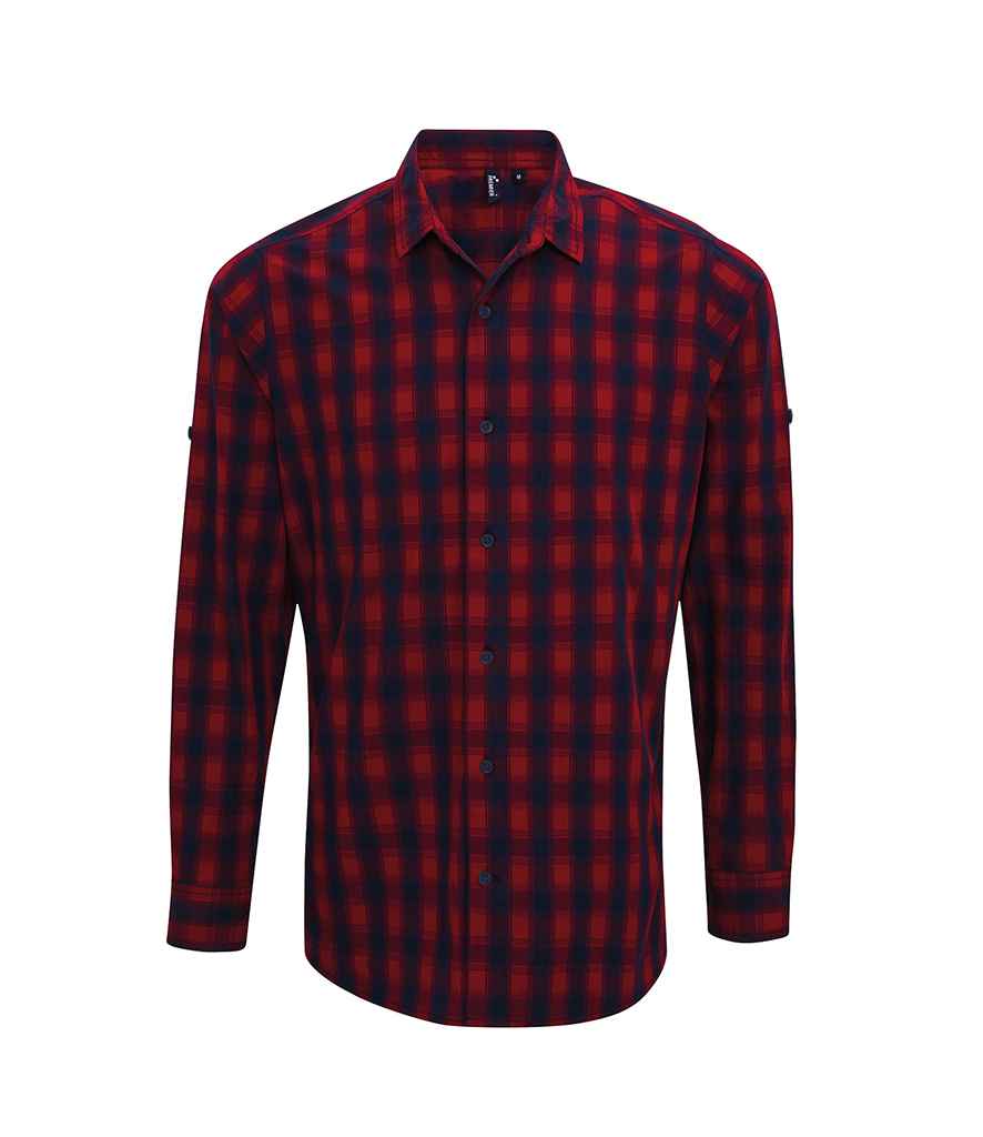 Premier Premier Mulligan Check Long Sleeve Shirt Red/Navy
