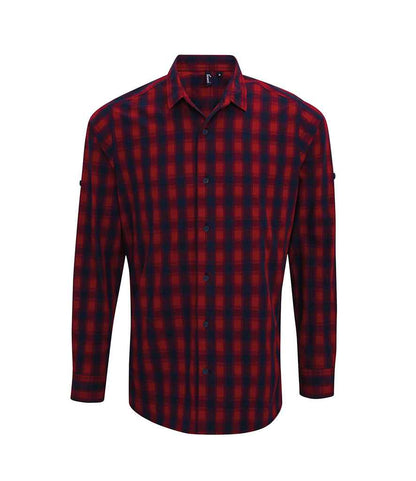 Premier Premier Mulligan Check Long Sleeve Shirt Red/Navy