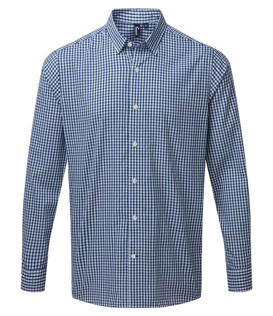 Premier Premier Maxton Check Long Sleeve Shirt Navy/White