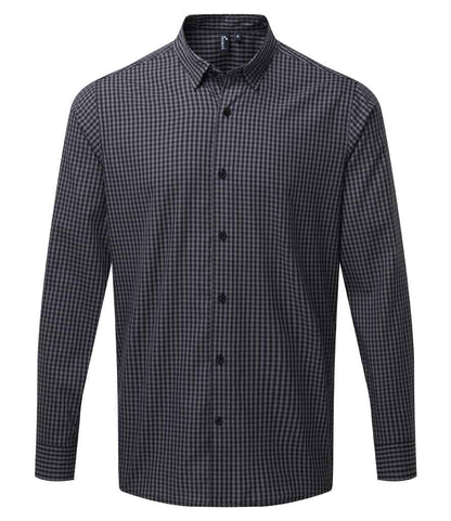Premier Premier Maxton Check Long Sleeve Shirt Steel/Black