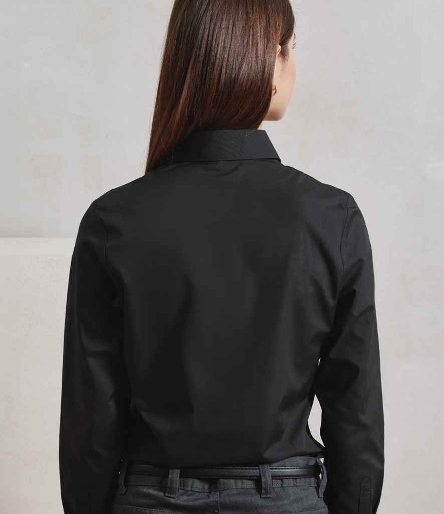 Premier Premier Ladies Recyclight® Long Sleeve Poplin Shirt Black