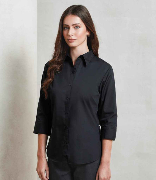 Premier Premier Ladies 3/4 Sleeve Poplin Blouse