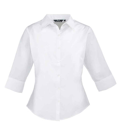 Premier Premier Ladies 3/4 Sleeve Poplin Blouse White