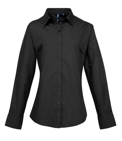 Premier Premier Ladies Supreme Long Sleeve Poplin Shirt Black