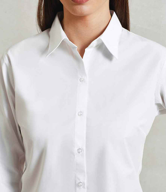 Premier Ladies Supreme Long Sleeve Poplin Shirt - model image