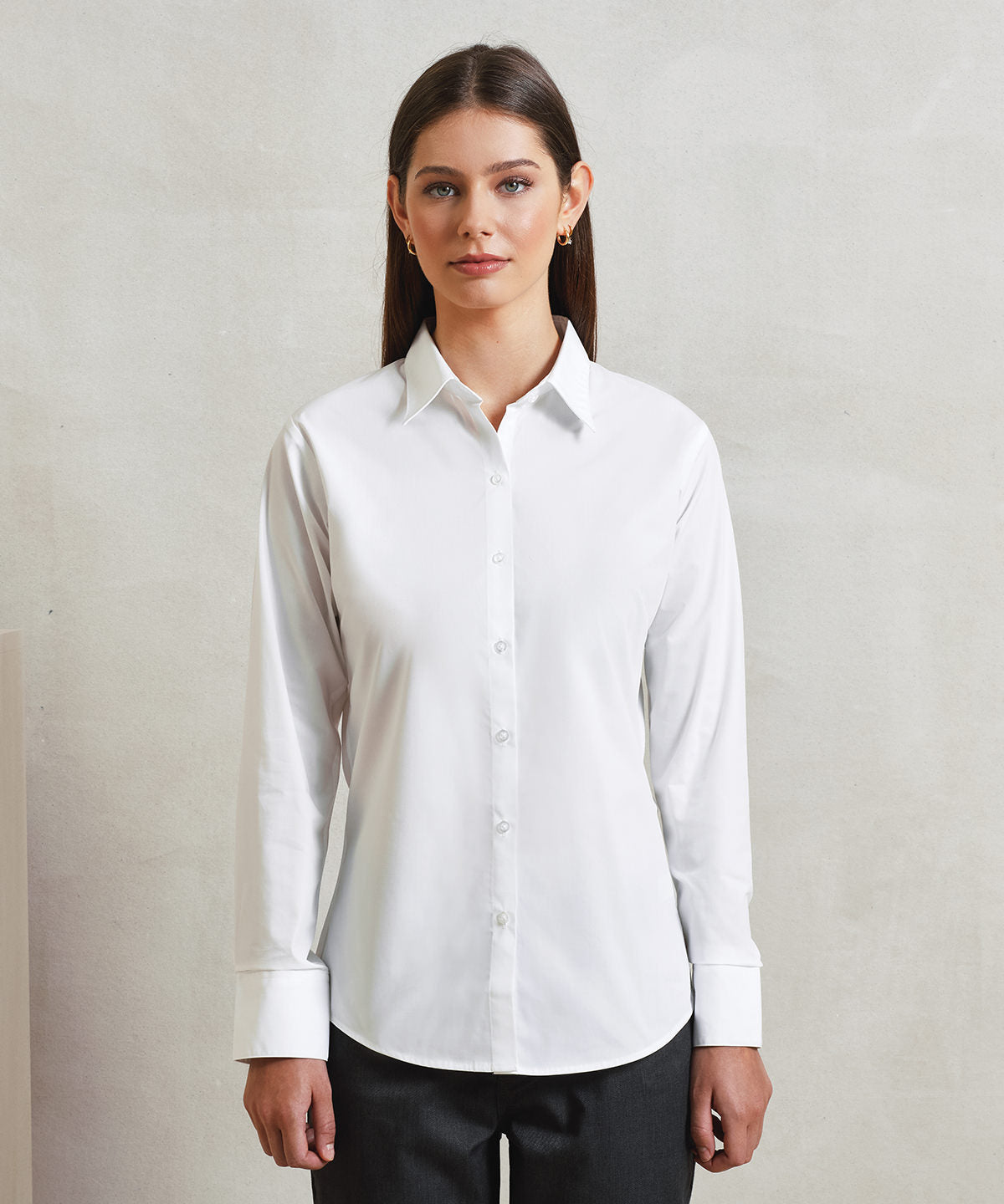 Premier Women's supreme poplin long sleeve shirt Black