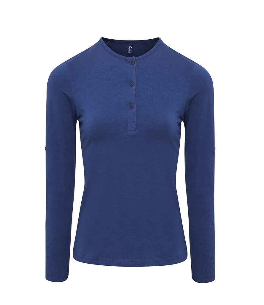 Premier Premier Ladies Long John Roll Sleeve T-Shirt Indigo Denim