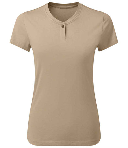 Premier Ladies Cotton Rich Comis T-Shirt in Khaki