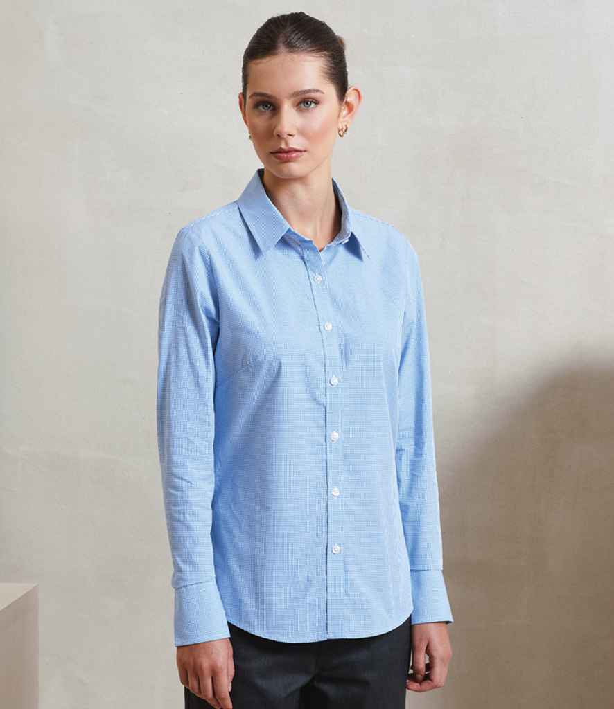 Premier Premier Ladies Gingham Long Sleeve Shirt