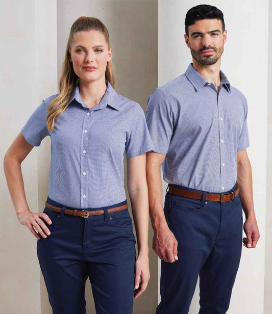 Premier Premier Ladies Gingham Short Sleeve Shirt