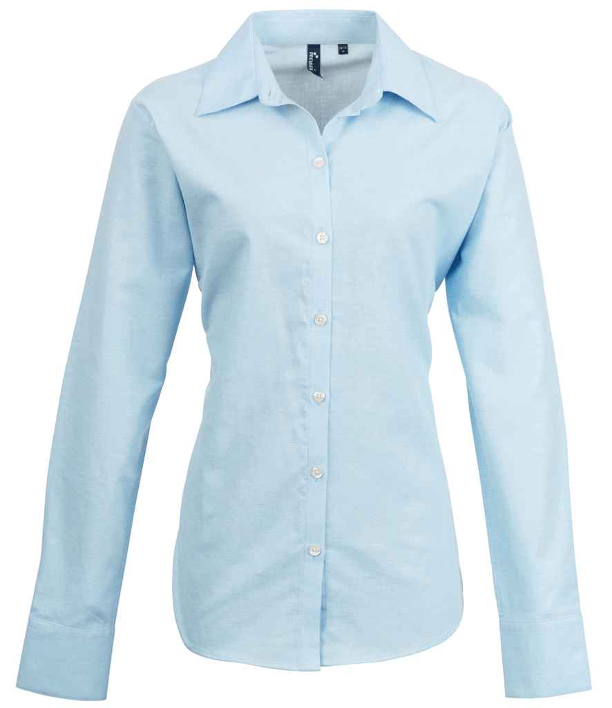 Premier Premier Ladies Signature Long Sleeve Oxford Shirt Light Blue