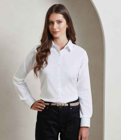 Premier Premier Ladies Signature Long Sleeve Oxford Shirt White