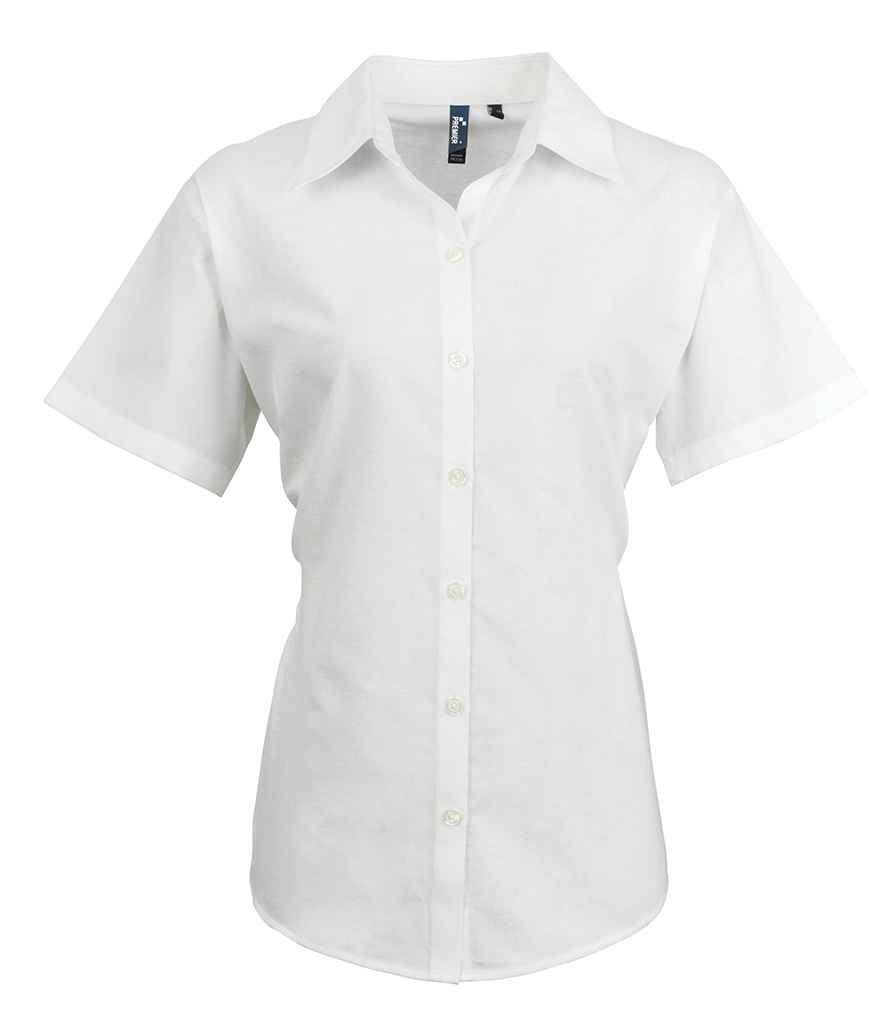 Premier Premier Ladies Signature Short Sleeve Oxford Shirt White