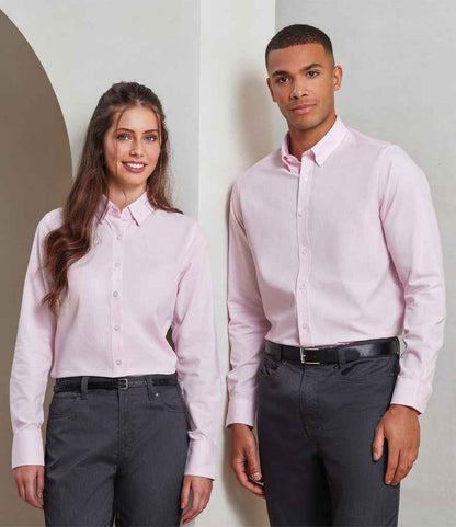 Premier Premier Ladies Long Sleeve Striped Oxford Shirt
