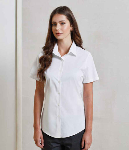 Premier Premier Ladies Short Sleeve Stretch Fit Poplin Shirt