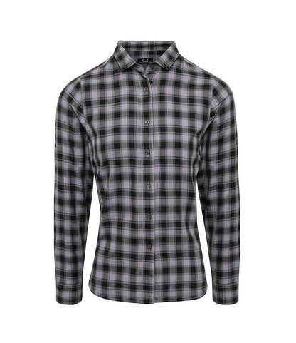 Premier Premier Ladies Mulligan Check Long Sleeve Shirt Steel/Black