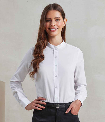 Premier Premier Ladies Banded Collar Grandad Shirt