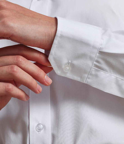 Premier Ladies Banded Collar Grandad Shirt - model image