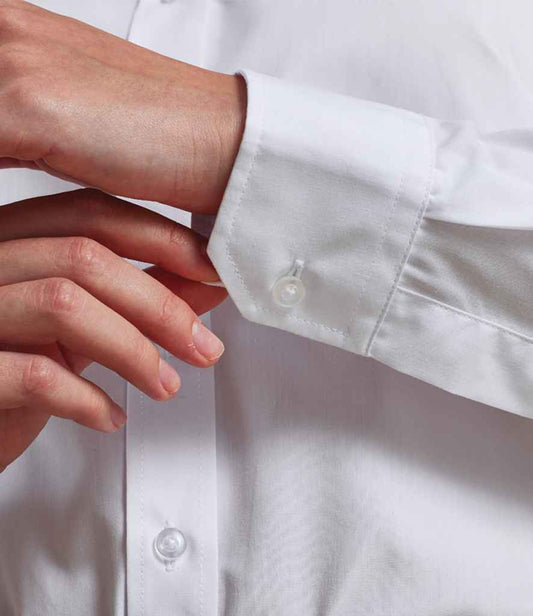 Premier Ladies Banded Collar Grandad Shirt - model image
