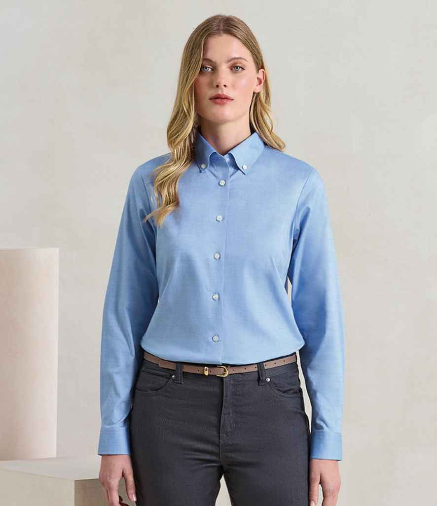Premier Premier Ladies Supreme Long Sleeve Oxford Shirt Oxford Blue