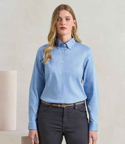 Premier Premier Ladies Supreme Long Sleeve Oxford Shirt Oxford Blue