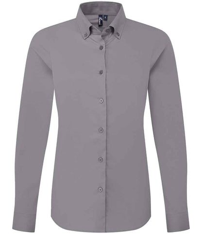 Premier Premier Ladies Supreme Long Sleeve Oxford Shirt Steel