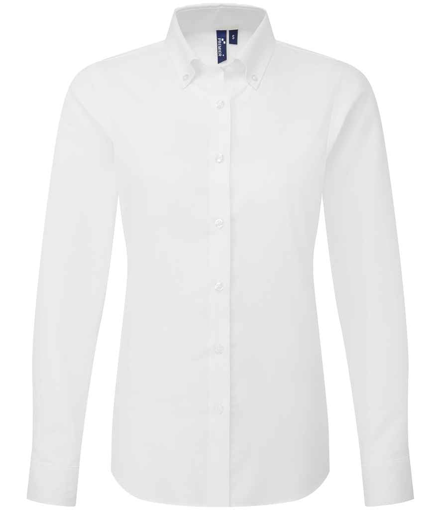 Premier Premier Ladies Supreme Long Sleeve Oxford Shirt White