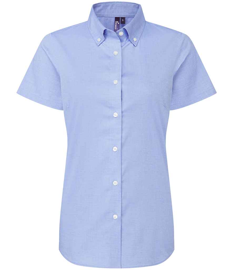 Premier Premier Ladies Supreme Short Sleeve Oxford Shirt Oxford Blue