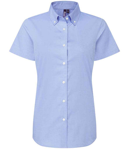 Premier Premier Ladies Supreme Short Sleeve Oxford Shirt Oxford Blue